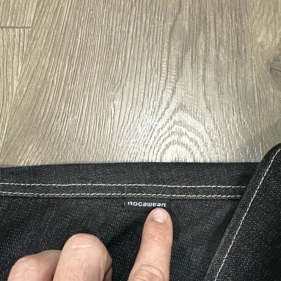 Vintage Rocawear Grey/Black Denim Jean Jacket Y2K 90s Hip Hop, Jay Z Mens Sz XL - Picture 6 of 8